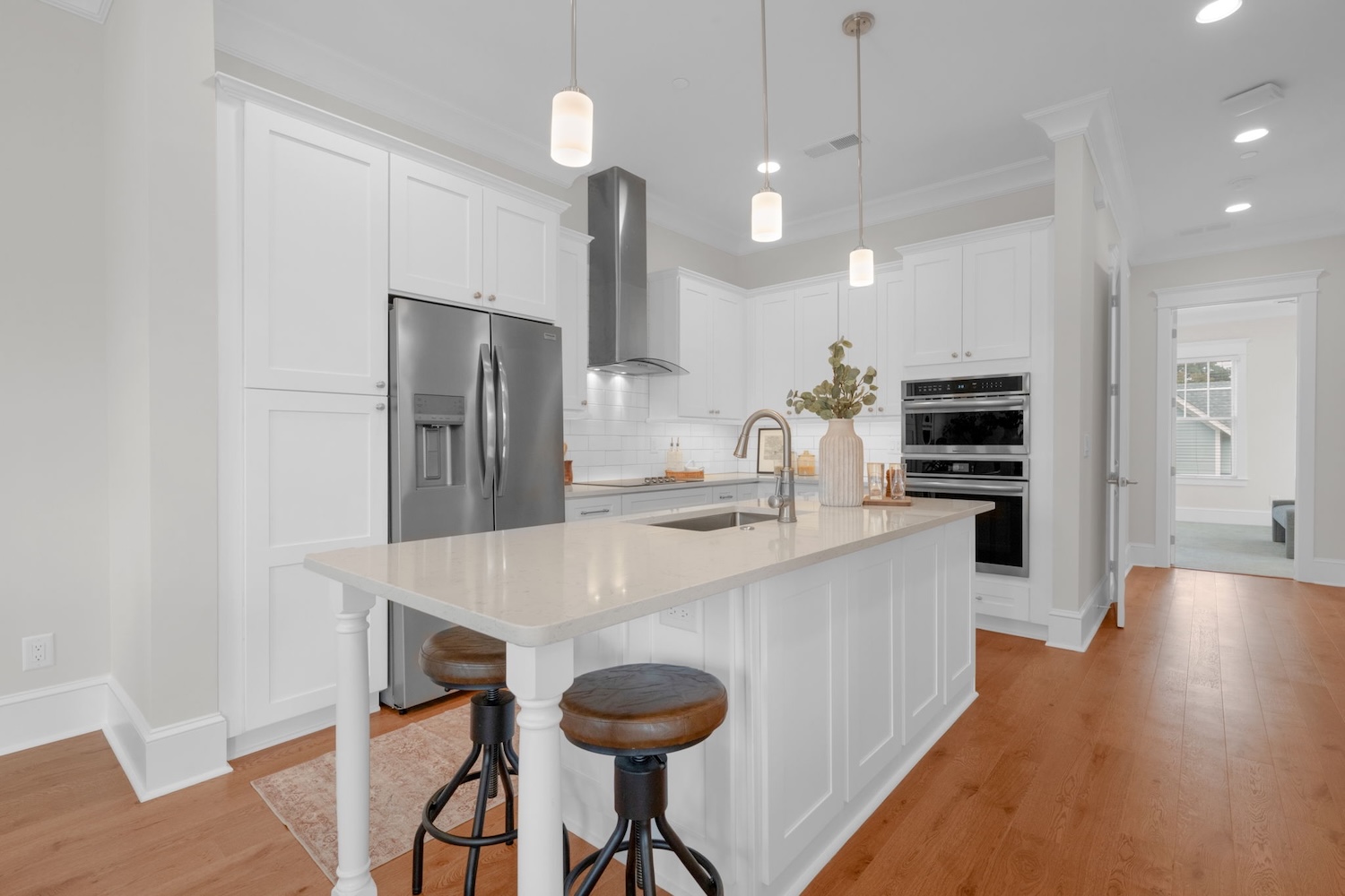 Kitchen island and stools